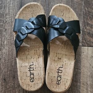 Earth Women's Black Braided Sandals